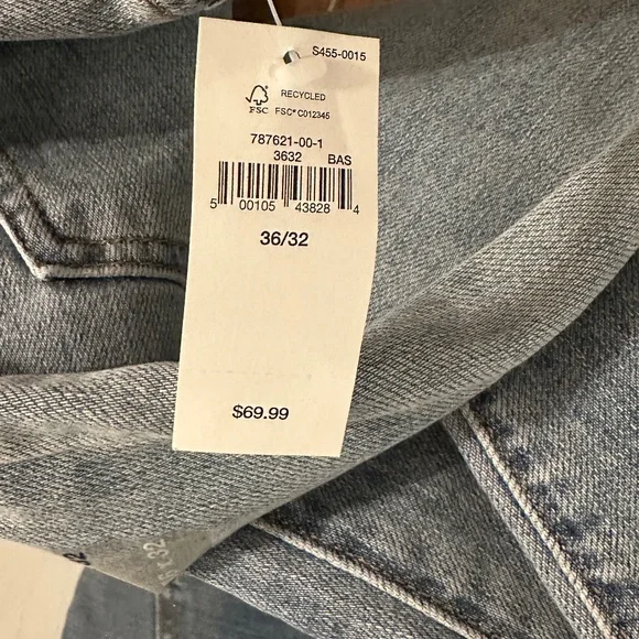 NWT Gap Men's Slim Soft Wear 36x32 Light Denim Mens Jeans - Picture 7 of 9